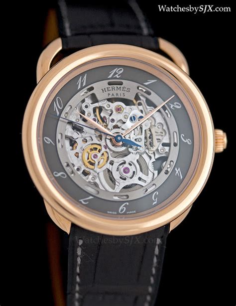 hermes squelette blue skeleton watch|Hermes arceau squelette.